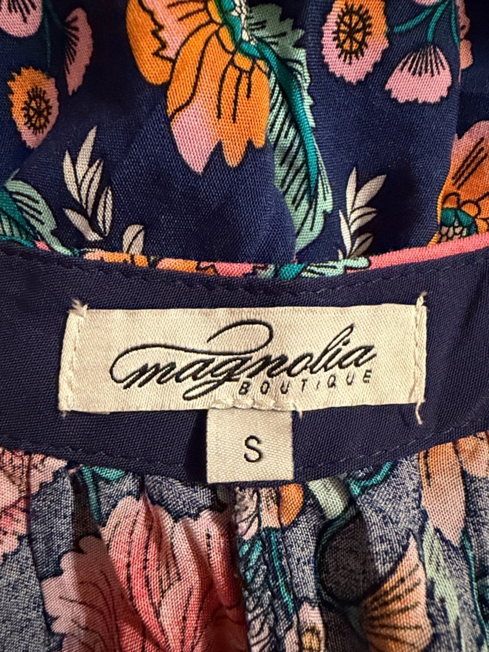 Strapless Floral Cutout Jumpsuit - Navy & Pink - Picture 6 of 8